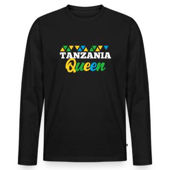 Tanzania - Men's Premium Organic Long Sleeve Shirt - black - Front - Nico (187cm)