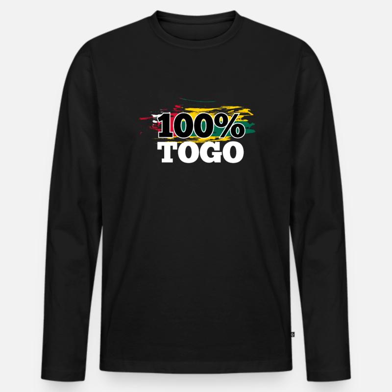 Togo - Männer Premium Bio Langarmshirt - Schwarz