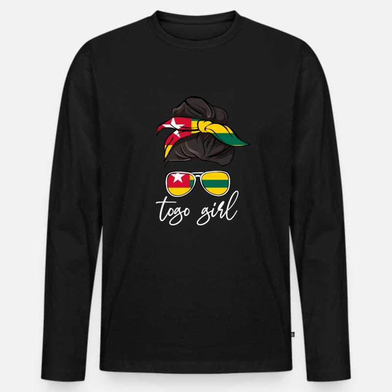 Togo - Männer Premium Bio Langarmshirt - Schwarz