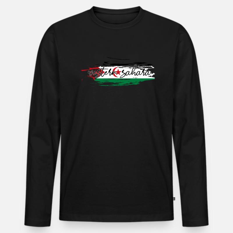 Westsahara - Männer Premium Bio Langarmshirt - Schwarz