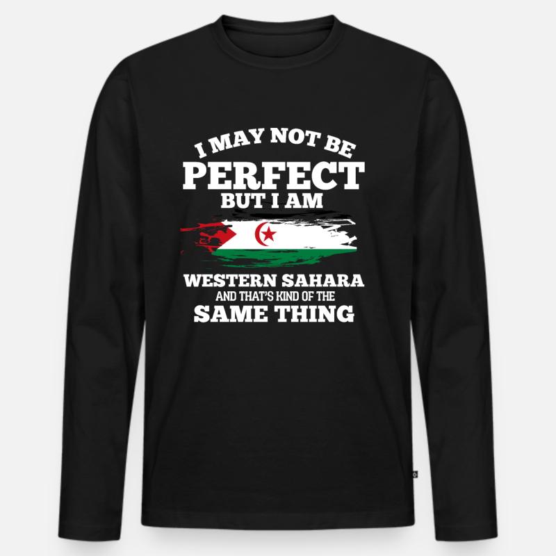 Westsahara - Männer Premium Bio Langarmshirt - Schwarz