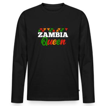 Zambia - Men's Premium Organic Long Sleeve Shirt - black - Front - Nico (187cm)