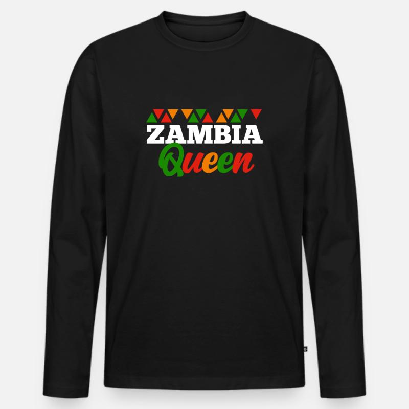 Sambia - Männer Premium Bio Langarmshirt - Schwarz