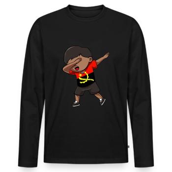 Angola - Men's Premium Organic Long Sleeve Shirt - black - Front - Nico (187cm)