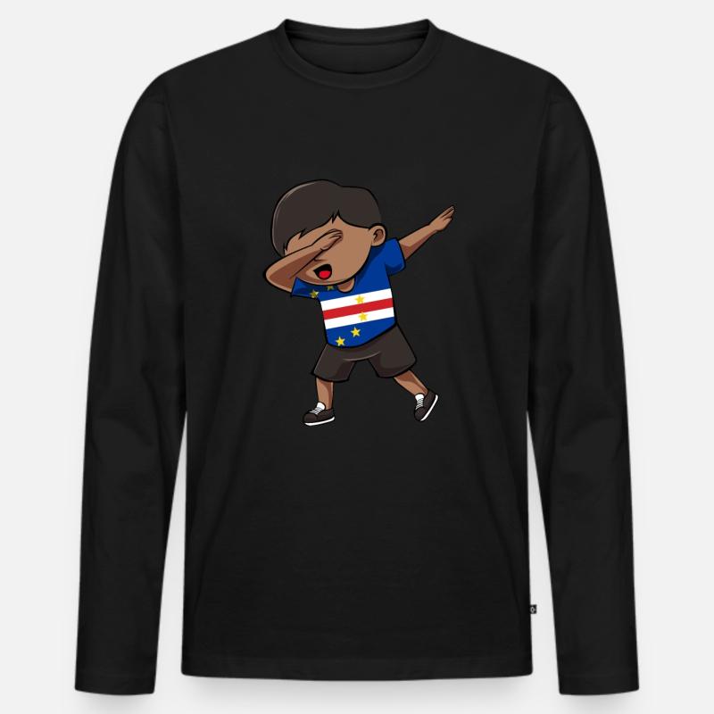 Cape Verde - Männer Premium Bio Langarmshirt - Schwarz