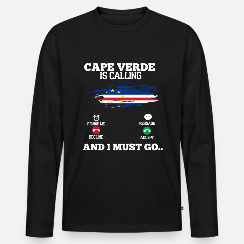 Cape Verde - Männer Premium Bio Langarmshirt - Schwarz