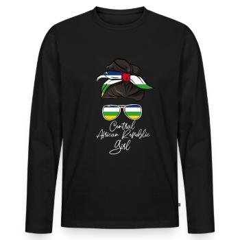 République centrafricaine - T-shirt manches longues Premium bio Homme - noir - Devant - Nico (187cm)