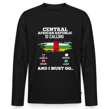 République centrafricaine - T-shirt manches longues Premium bio Homme - noir - Devant - Nico (187cm)