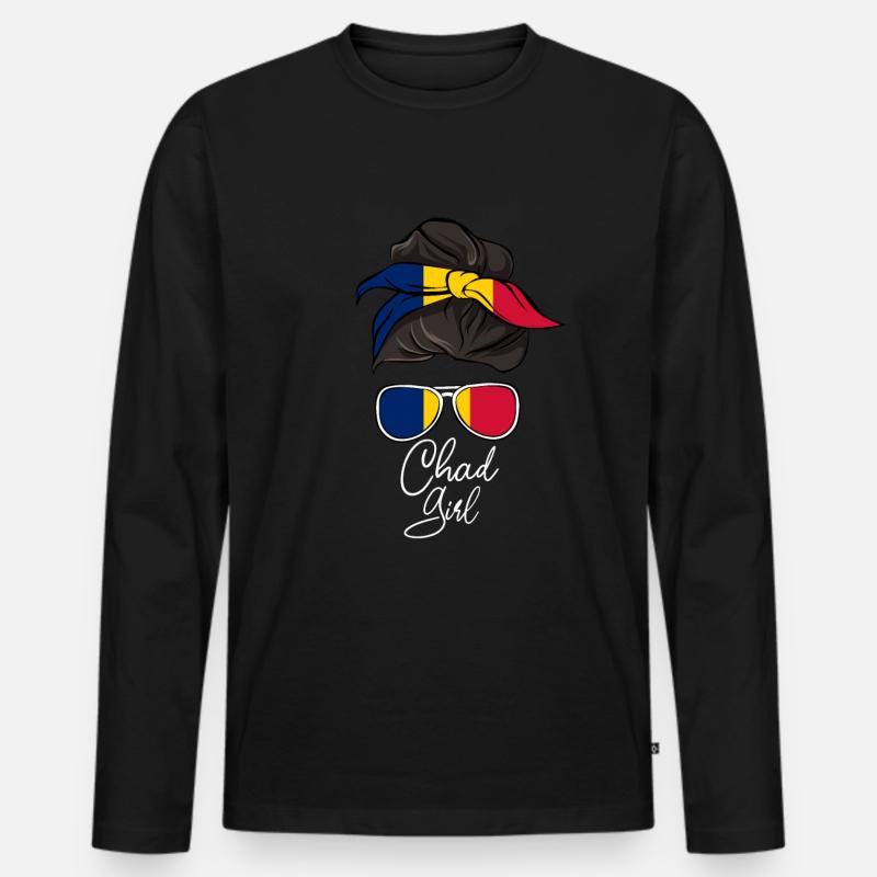 Chad - Männer Premium Bio Langarmshirt - Schwarz