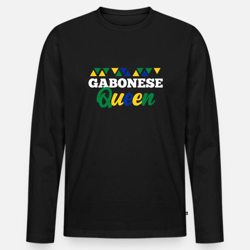 Gabon - Maglia a manica lunga ecologica premium da uomo - nero