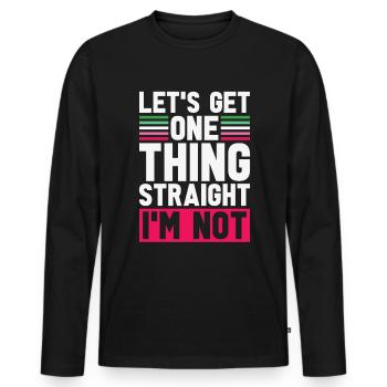 Hetero bin ich nicht Lustiges LGBTQ Abrosexuell - Männer Premium Bio Langarmshirt - Schwarz - Vorne - Nico (187cm)
