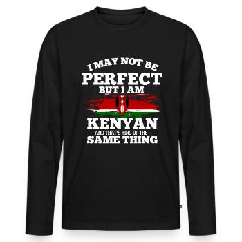 Kenya - Men's Premium Organic Long Sleeve Shirt - black - Front - Nico (187cm)
