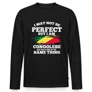 Congo - T-shirt manches longues Premium bio Homme - noir - Devant - Nico (187cm)