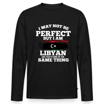 Libye - T-shirt manches longues Premium bio Homme - noir - Devant - Nico (187cm)