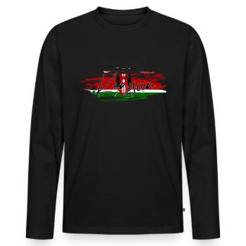 Kenya - Men's Premium Organic Long Sleeve Shirt - black - Front - Nico (187cm)