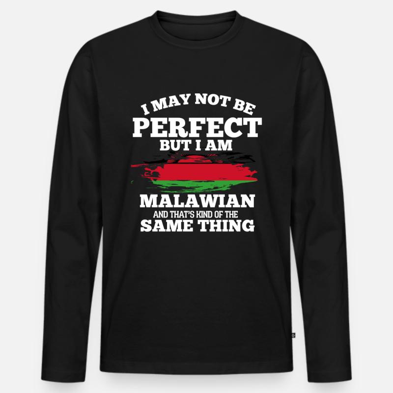 Malawi - Männer Premium Bio Langarmshirt - Schwarz