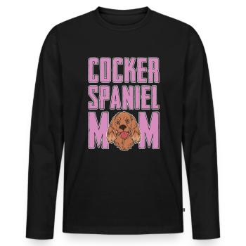 Chiens Maman Fête des Mères Cadeau Cocker Spaniel - T-shirt manches longues Premium bio Homme - noir - Devant - Nico (187cm)