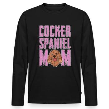 Cocker Spaniel Maman Fête des mères Cadeaux Chiens - T-shirt manches longues Premium bio Homme - noir - Devant - Nico (187cm)