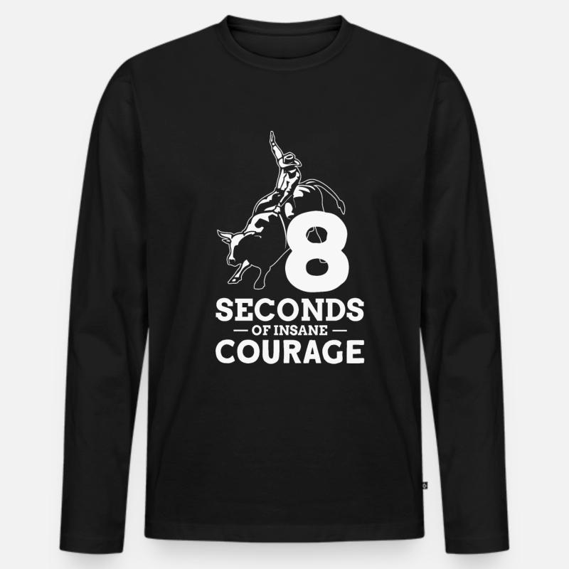 Rodeo - Männer Premium Bio Langarmshirt - Schwarz