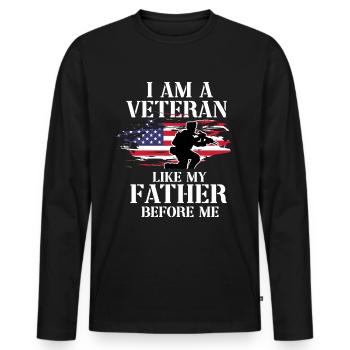 Us Army Vietnam Veteran - Männer Premium Bio Langarmshirt - Schwarz - Vorne - Nico (187cm)