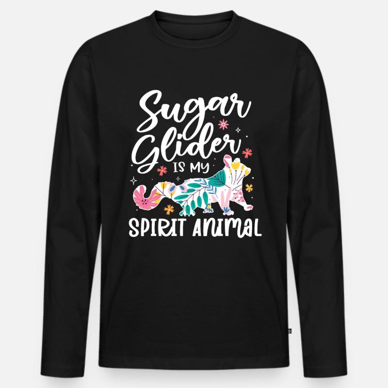 Sugar Glider Flughörnchen - Männer Premium Bio Langarmshirt - Schwarz