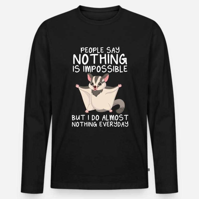 Sugar Glider Flughörnchen - Männer Premium Bio Langarmshirt - Schwarz