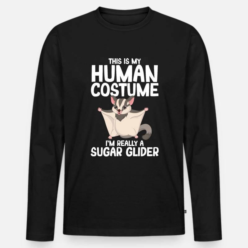 Sugar Glider Flughörnchen - Männer Premium Bio Langarmshirt - Schwarz