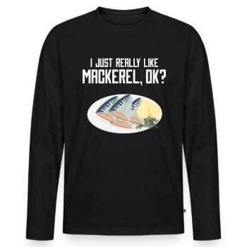 Mackrel Mackrel Saltwater Fish Fishing - Men's Premium Organic Long Sleeve Shirt - black - Front - Nico (187cm)