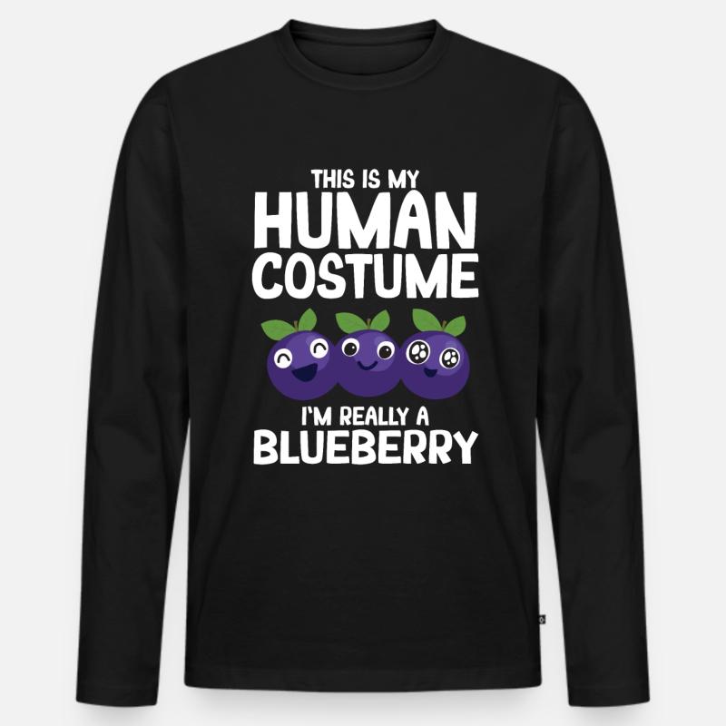 Blauberren Blauberre Geschenk - Männer Premium Bio Langarmshirt - Schwarz