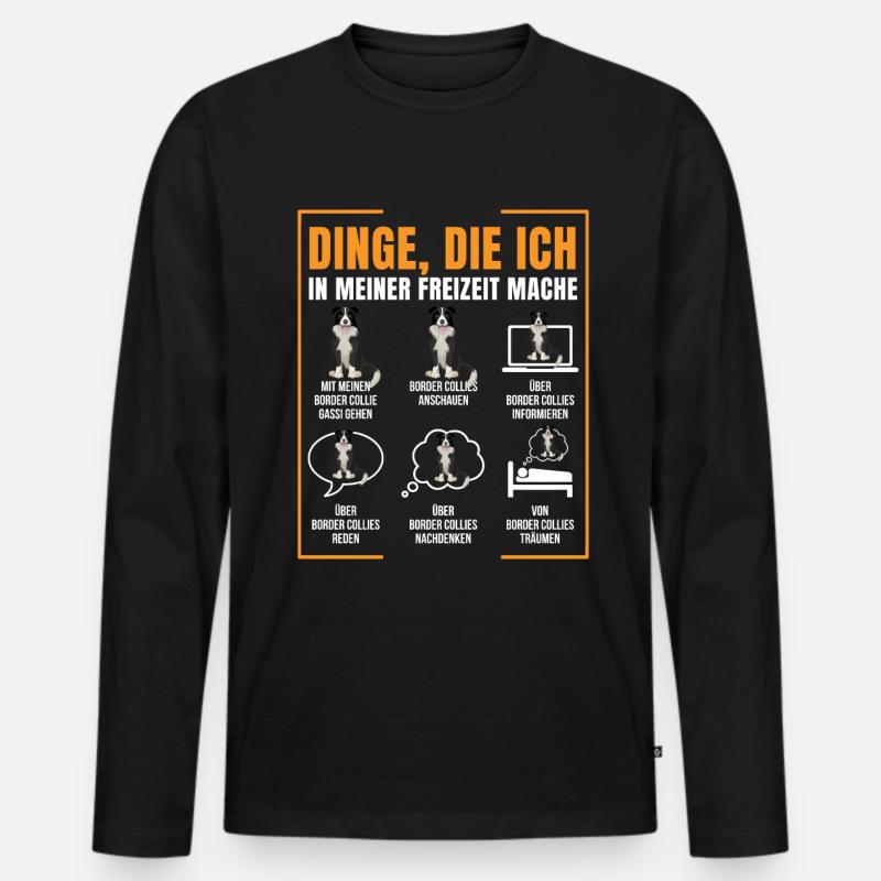 Border Collie - Männer Premium Bio Langarmshirt - Schwarz