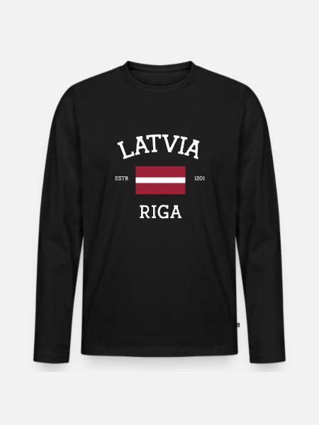 Latvia - Men's Premium Organic Long Sleeve Shirt - black