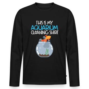 Aquarium - Men's Premium Organic Long Sleeve Shirt - black - Front - Nico (187cm)
