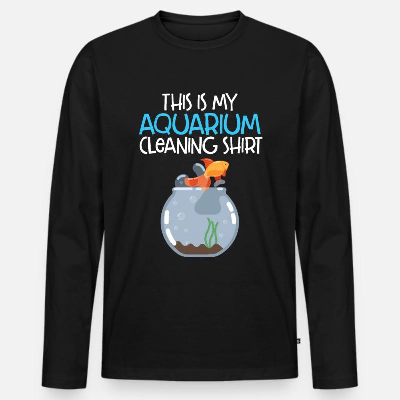 Aquarium - Männer Premium Bio Langarmshirt - Schwarz