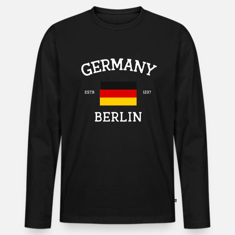 Deutschland - Männer Premium Bio Langarmshirt - Schwarz