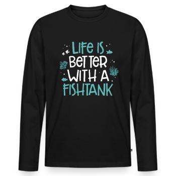 Aquarium - Men's Premium Organic Long Sleeve Shirt - black - Front - Nico (187cm)