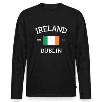 Irlande - T-shirt manches longues Premium bio Homme - noir - Devant - Nico (187cm)