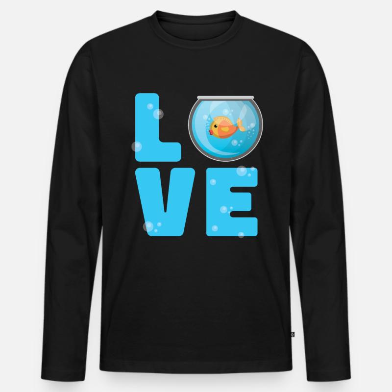 Aquarium - Männer Premium Bio Langarmshirt - Schwarz