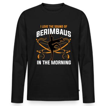 I Love the Sound Of Berimbaus In The Morning - Männer Premium Bio Langarmshirt - Schwarz - Vorne - Nico (187cm)