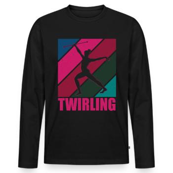Bâton Twirling Bâton Twirler cadeau - T-shirt manches longues Premium bio Homme - noir - Devant - Nico (187cm)