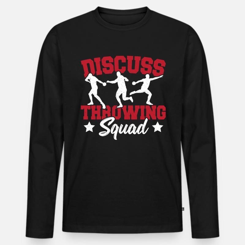 Diskuswerfen Diskuswerfer Geschenk - Männer Premium Bio Langarmshirt - Schwarz
