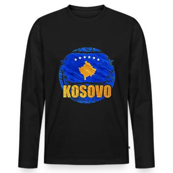 Kosovo - T-shirt manches longues Premium bio Homme - noir - Devant - Nico (187cm)