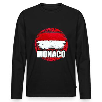 Monaco - Männer Premium Bio Langarmshirt - Schwarz - Vorne - Nico (187cm)