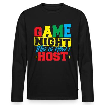 Board Games Game Board Gift - Men's Premium Organic Long Sleeve Shirt - black - Front - Nico (187cm)