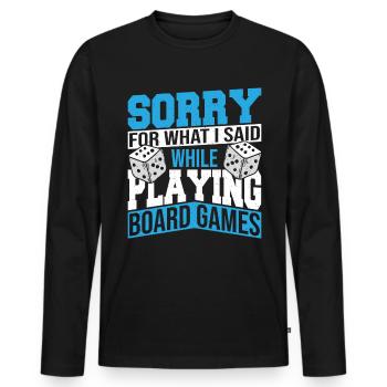 Board Games Game Board Gift - Men's Premium Organic Long Sleeve Shirt - black - Front - Nico (187cm)