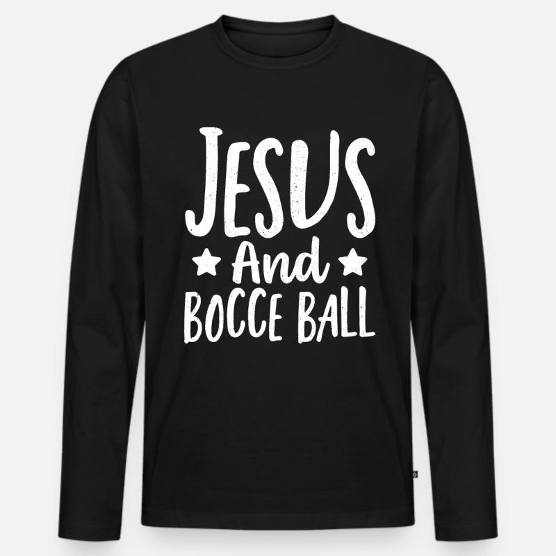 Boccia - Männer Premium Bio Langarmshirt - Schwarz