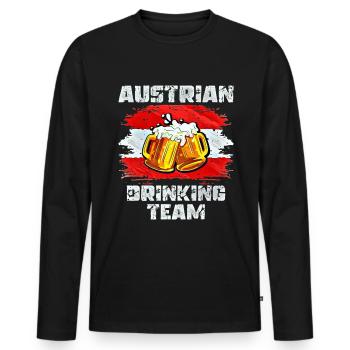 Équipe de boisson d’Autriche - T-shirt manches longues Premium bio Homme - noir - Devant - Nico (187cm)