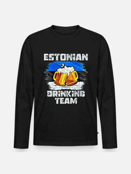 Estlands dryckesteam - Ekologisk långärmad premium-T-shirt herr - svart