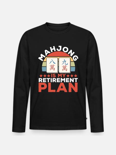 Gift for Mahjong Fans - Men's Premium Organic Long Sleeve Shirt - black