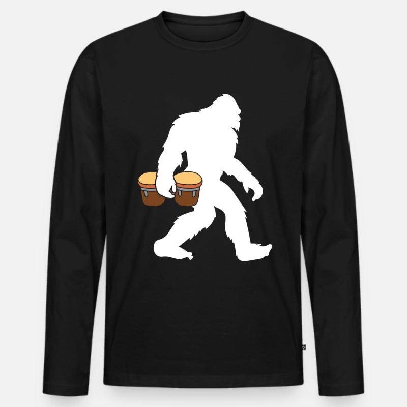 Bongo Musik Geschenk - Männer Premium Bio Langarmshirt - Schwarz