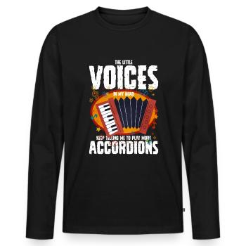 Accordéon Polka Musique Cadeau - T-shirt manches longues Premium bio Homme - noir - Devant - Nico (187cm)